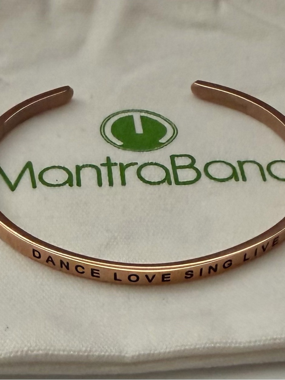 MantraBand Rose Gold Inspirational Cuff Bracelet